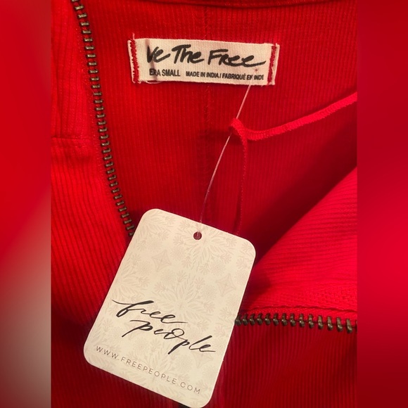 Free People Red Fitted Long Sleeve - Picture 2 of 5